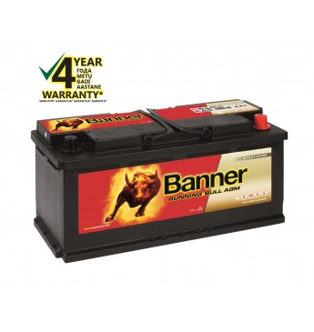 Aku Banner AGM 105Ah 950A RUNNING BULL 12V 394x175x190mm