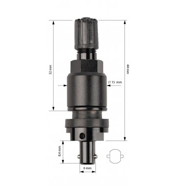 Autel press-in tpms valve-blac